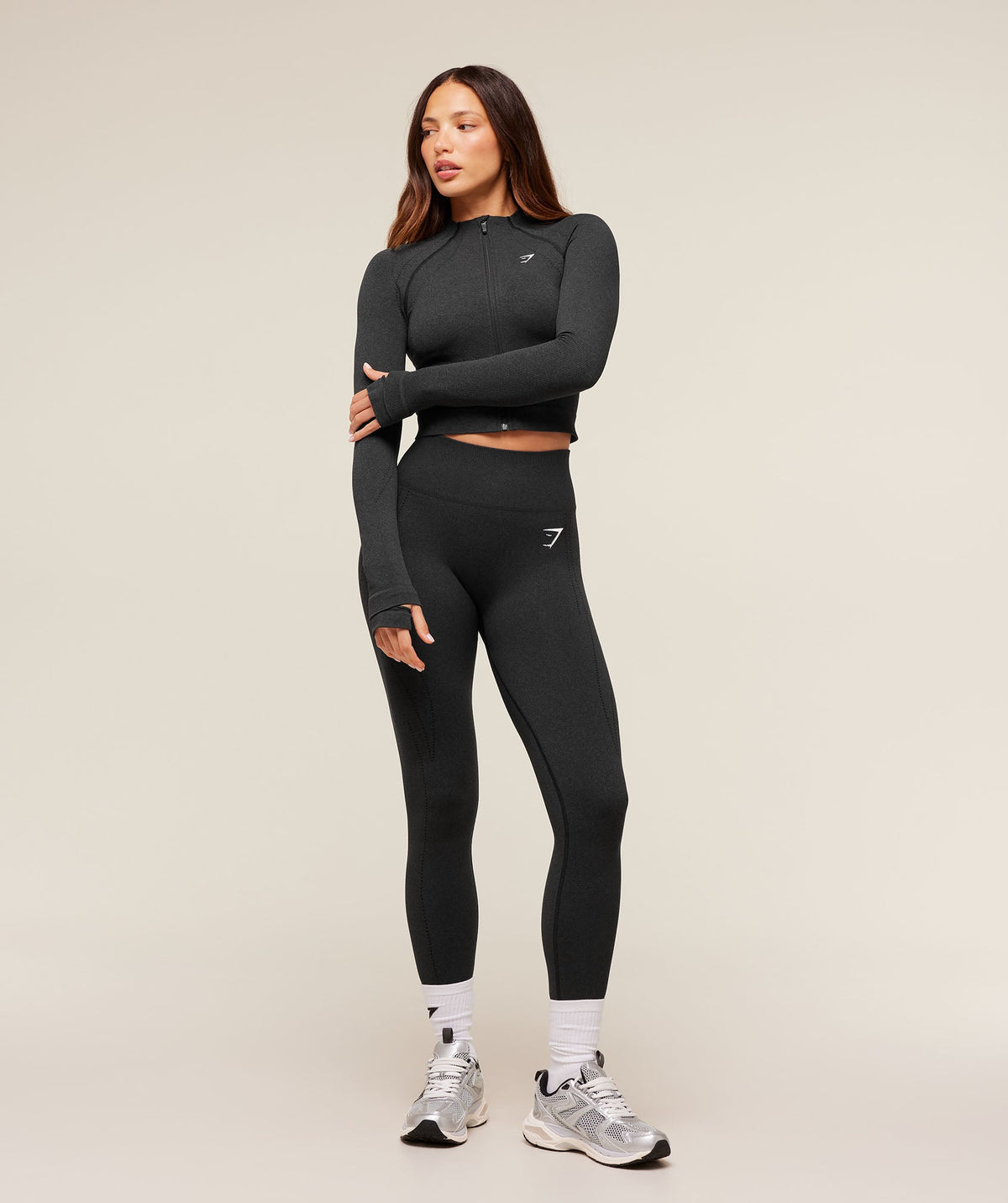 Gymshark Vital Seamless Warm Jacket - Black Marl