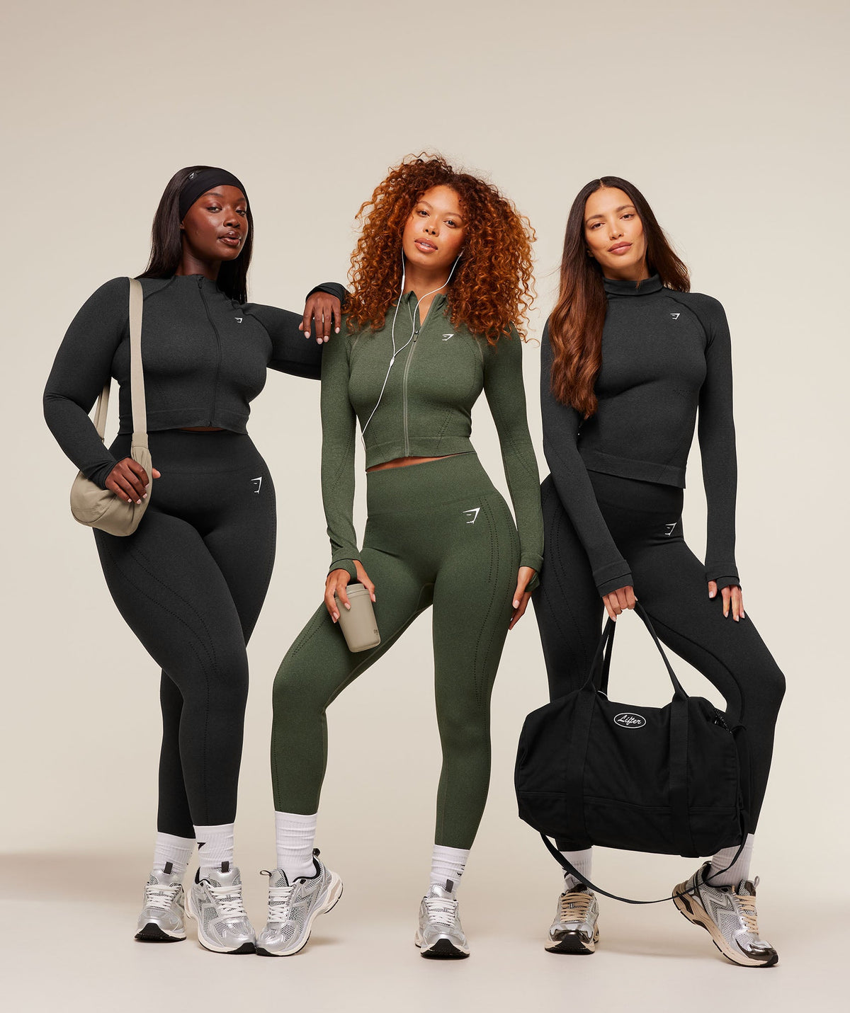 Gymshark Vital Seamless Warm Jacket - Base Green/Marl