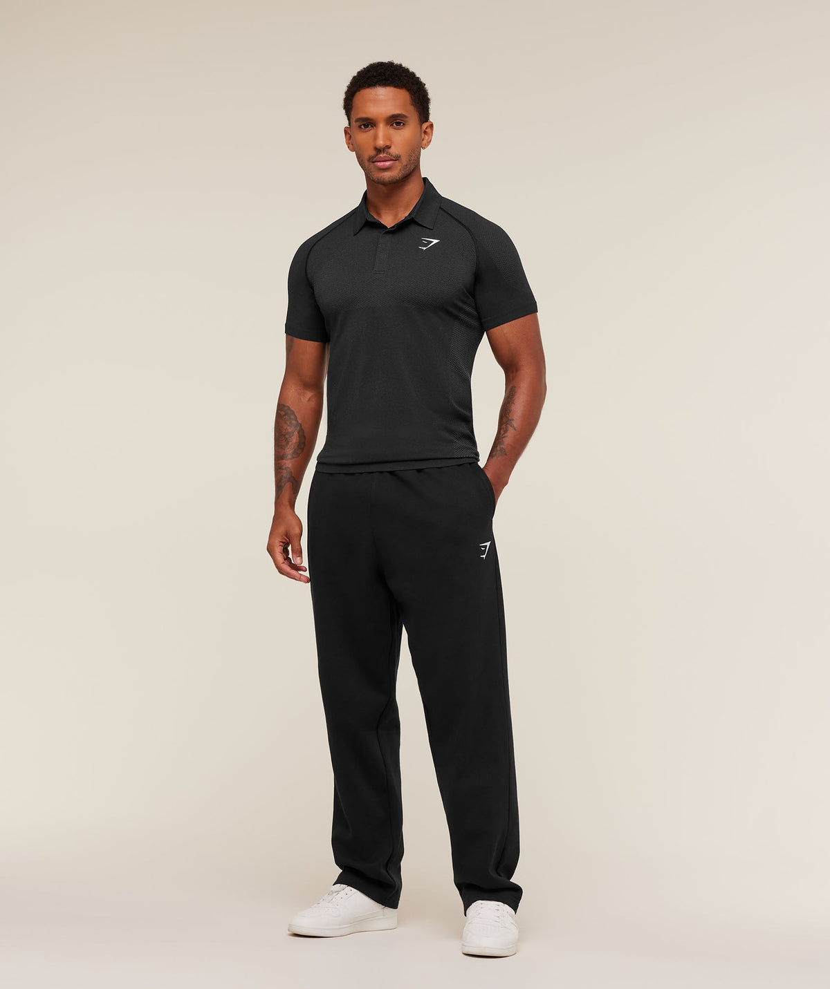 Gymshark Vital Seamless Polo - Black/Silhouette Grey