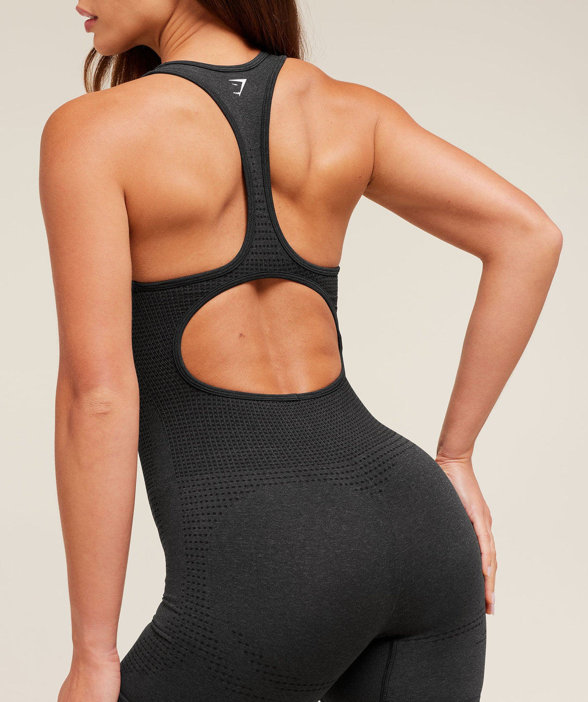 Gymshark Vital Seamless Short Bodysuit - Black Marl