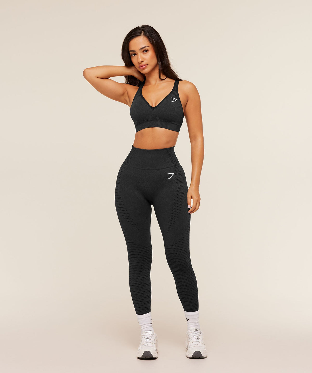Gymshark Vital Seamless Short Leggings - Black Marl