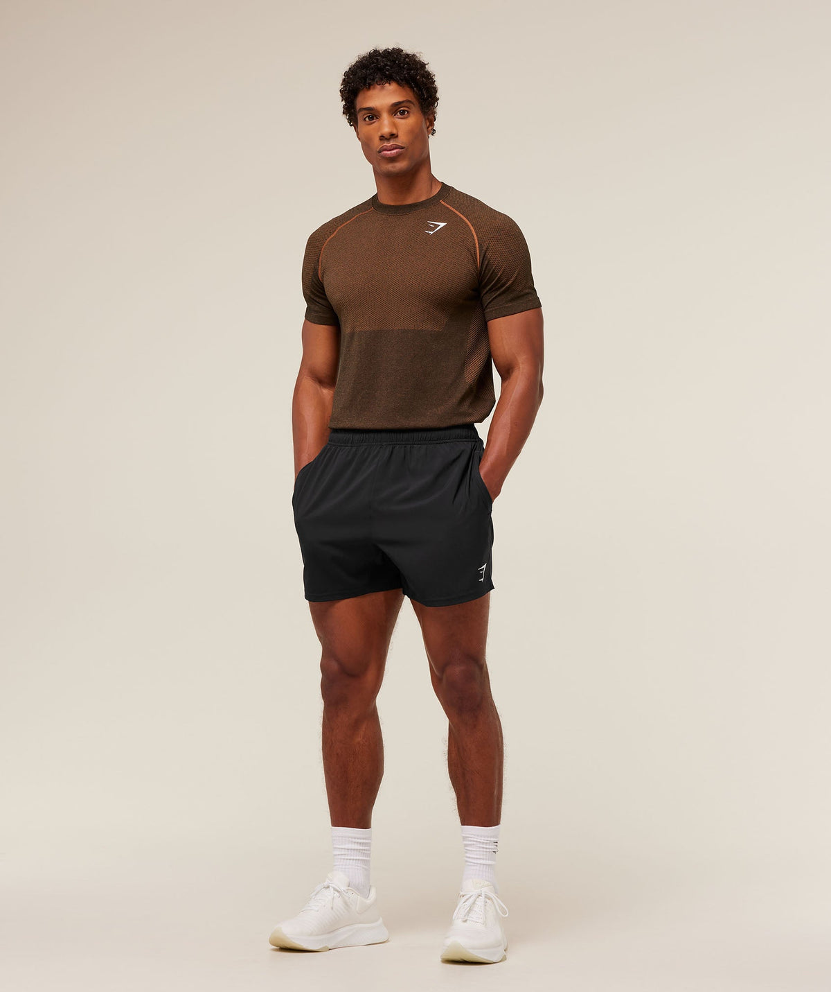 Gymshark Vital Seamless Tee - Black/Spiced Brown