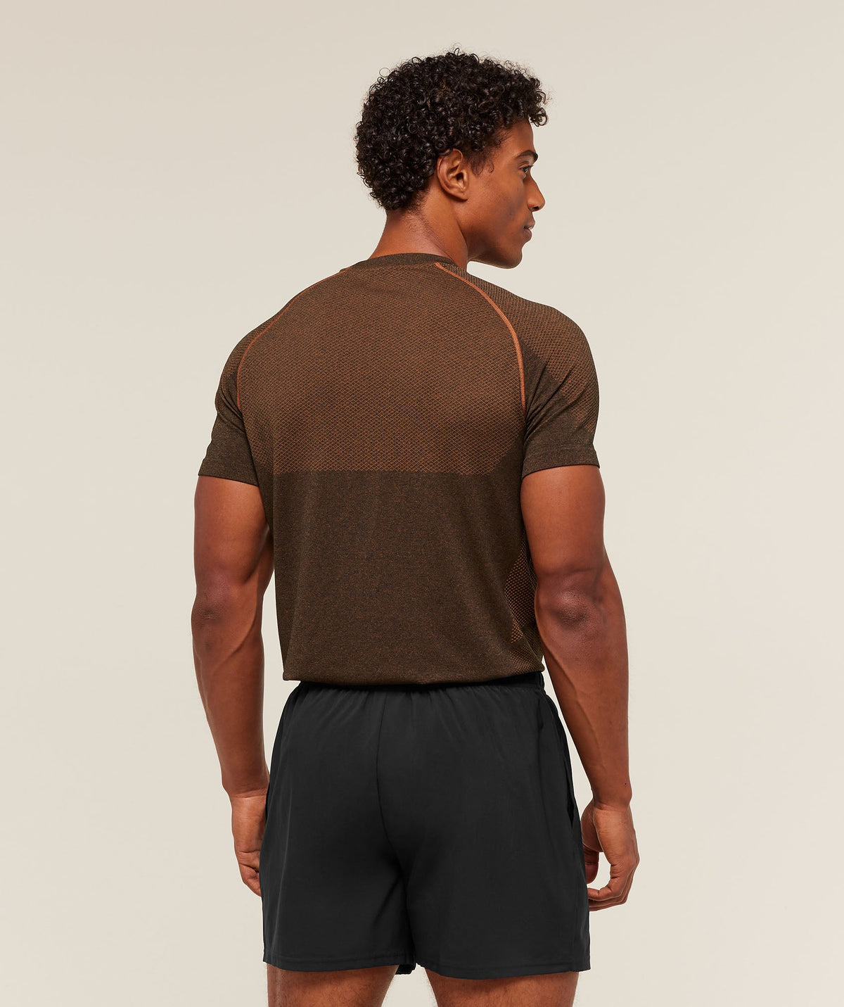 Gymshark Vital Seamless Tee - Black/Spiced Brown