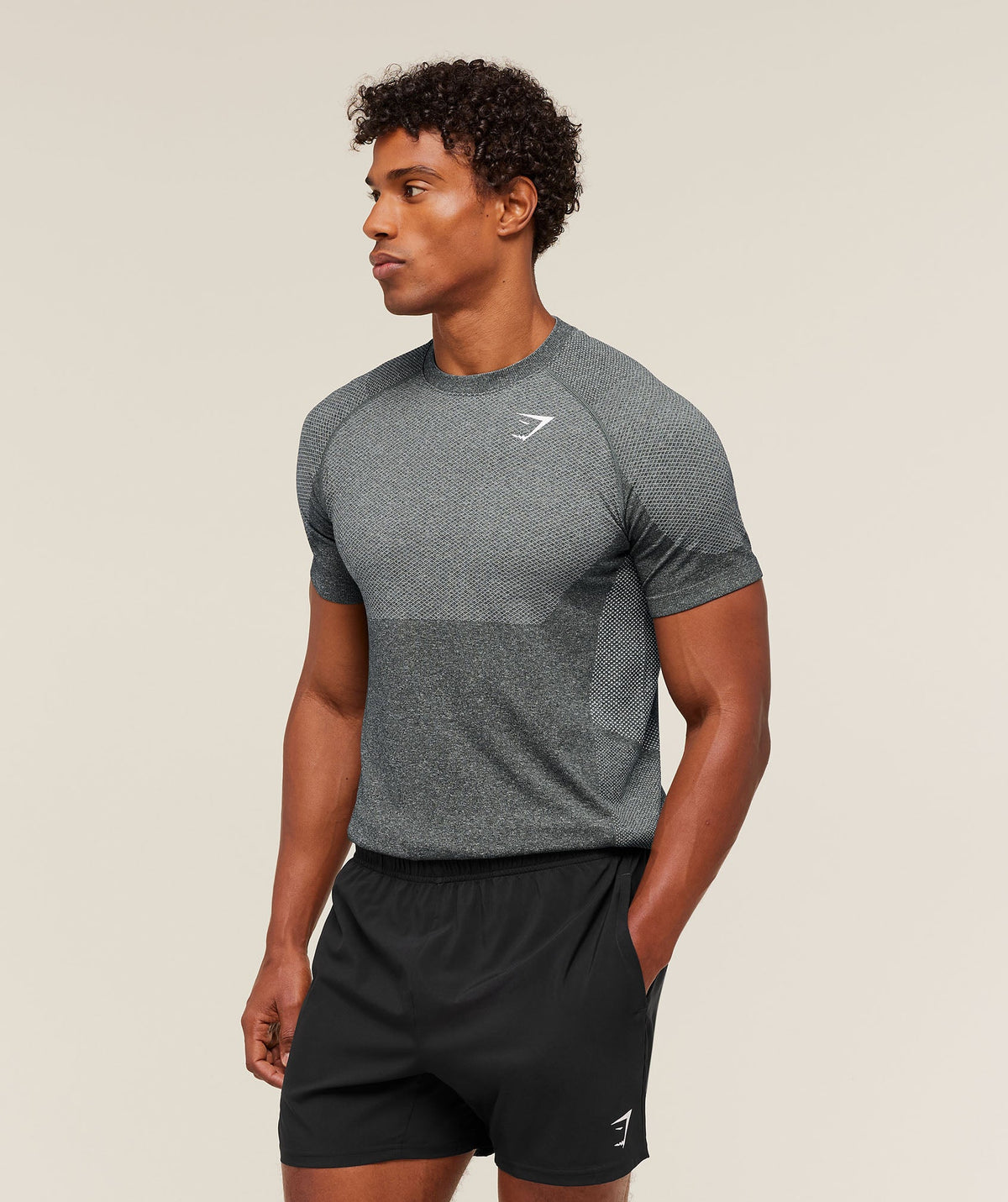 Gymshark Vital Seamless Tee - Graphite Grey/Soft White