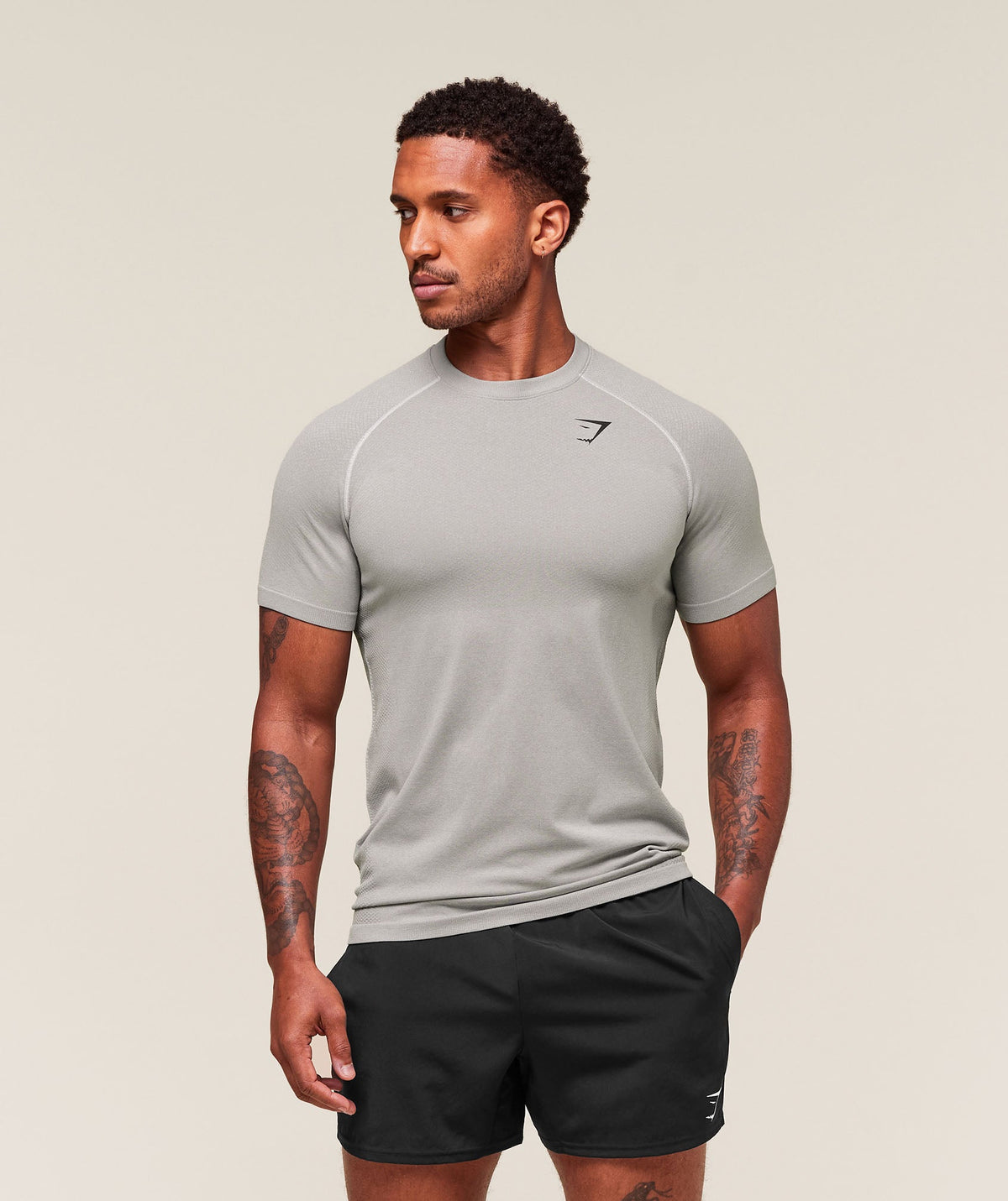 Gymshark Vital Seamless Tee - Light Grey/Smokey Grey