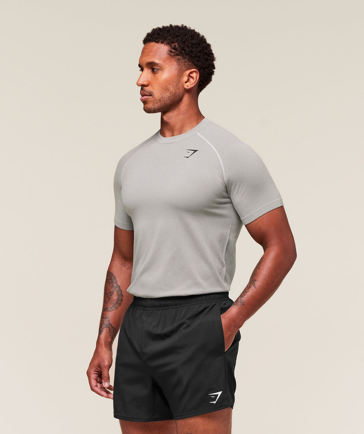 Gymshark Vital Seamless Tee - Light Grey/Smokey Grey