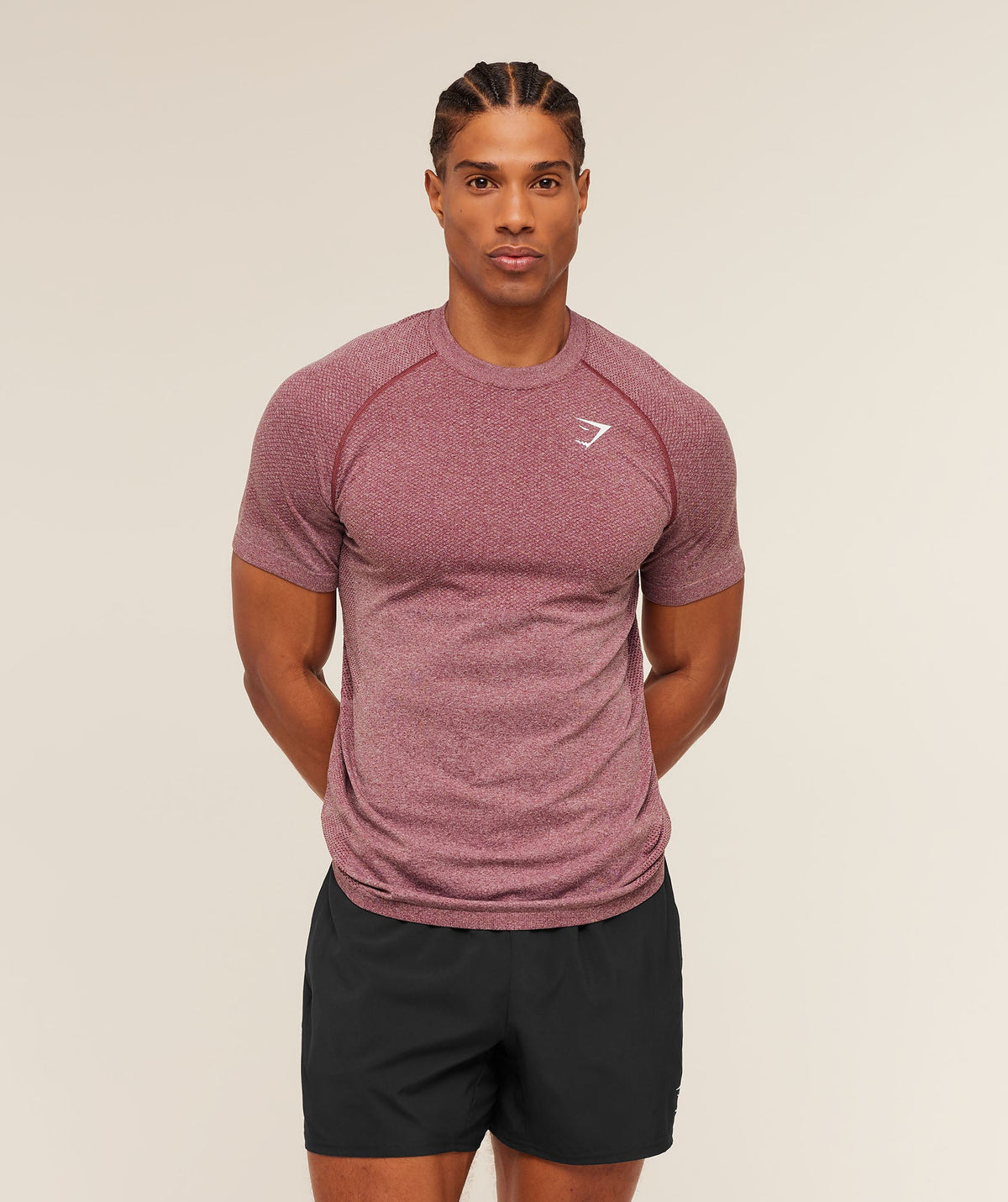Gymshark Vital Seamless Tee - White/Port