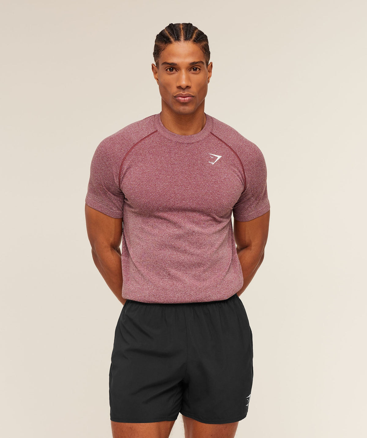 Gymshark Vital Seamless Tee - White/Port