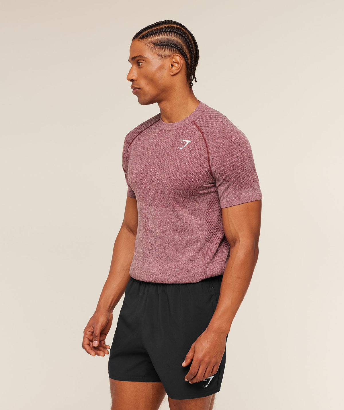 Gymshark Vital Seamless Tee - White/Port