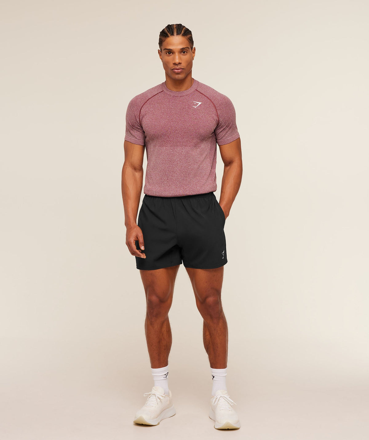Gymshark Vital Seamless Tee - White/Port