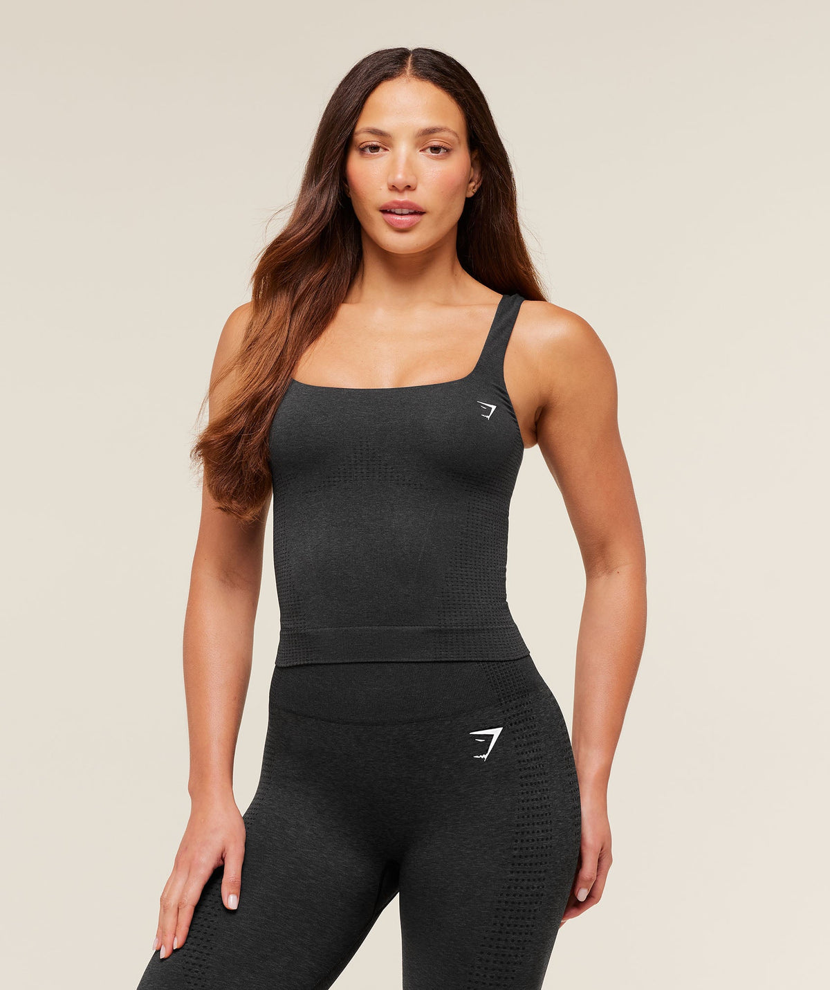 Gymshark Vital Seamless Tank With Shelf - Black Marl