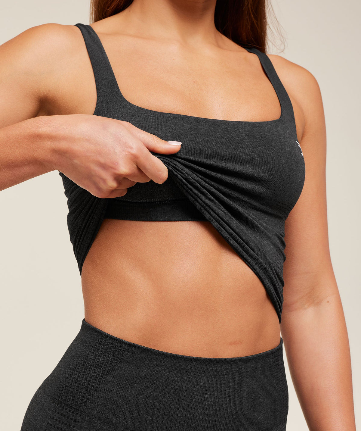Gymshark Vital Seamless Tank With Shelf - Black Marl