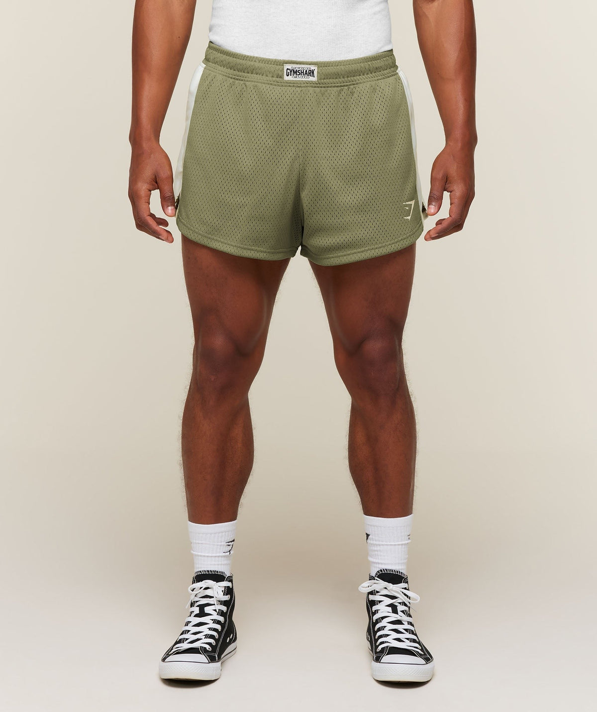 Gymshark Lifting Icons 3" Shorts - Grounded Green/Soft White