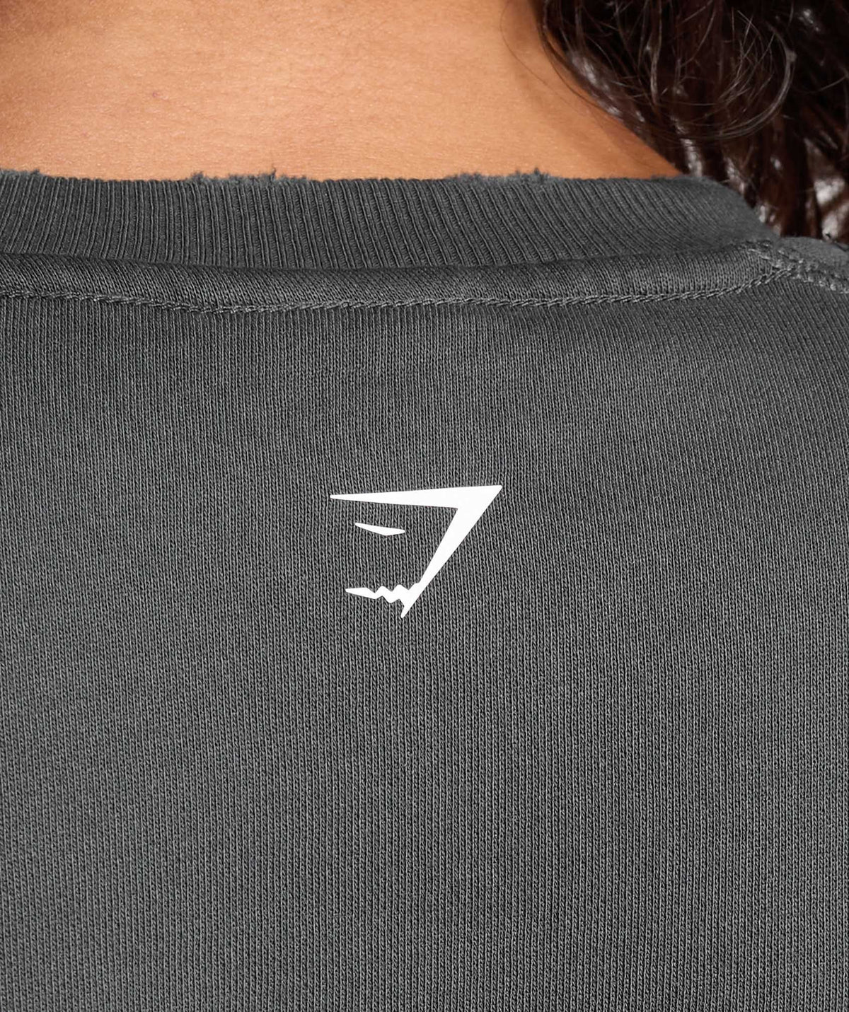 Gymshark Gains Washed Loopback Crew Neck - Asphalt Grey/Black/Spray Dye