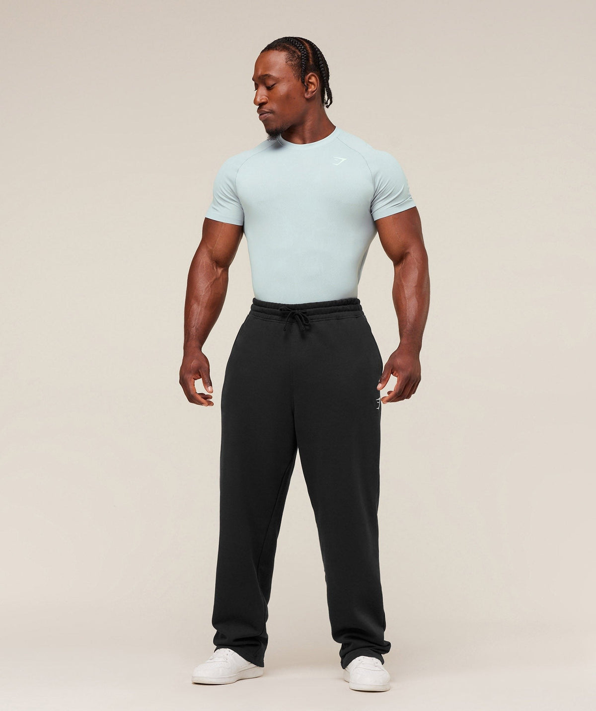 Gymshark Geo Seamless Tee - Smoke Blue/Soft White