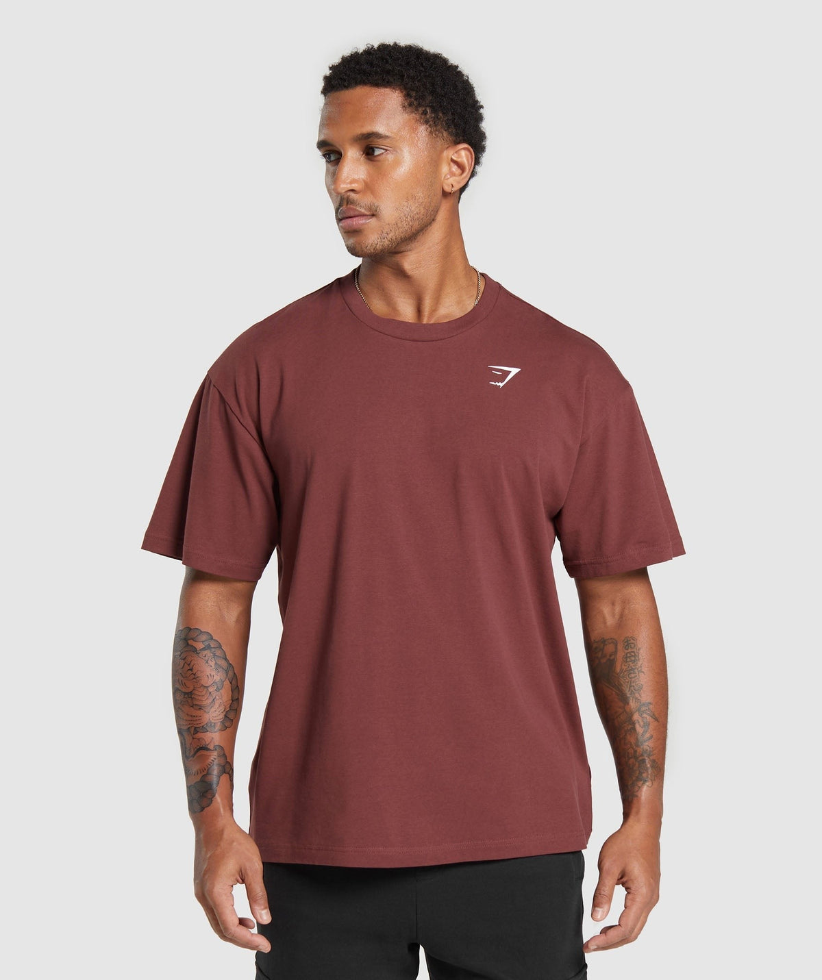 Gymshark Essential Short Sleeve Tee - Burgundy Brown