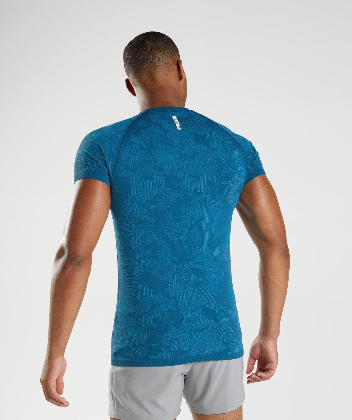 Gymshark Geo Seamless Tee - Atlantic Blue/Shark Blue