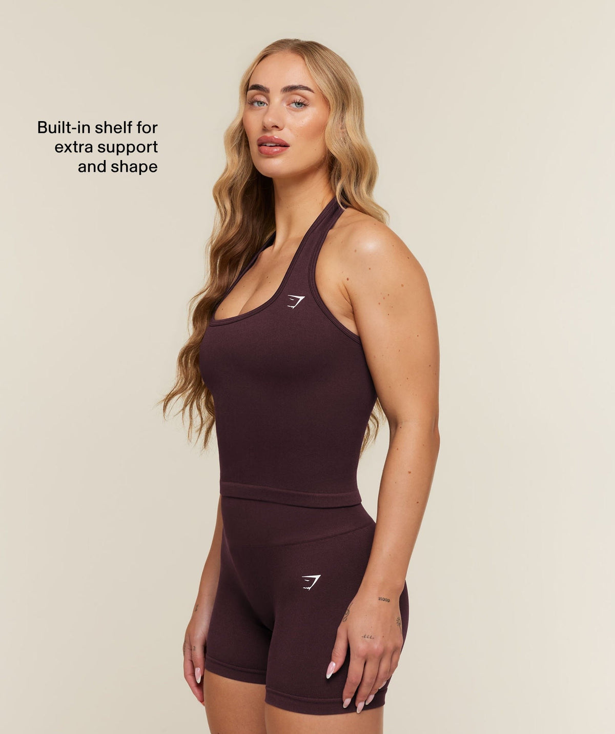 Gymshark Adapt Solid Halter Neck Tank - Cherry Purple