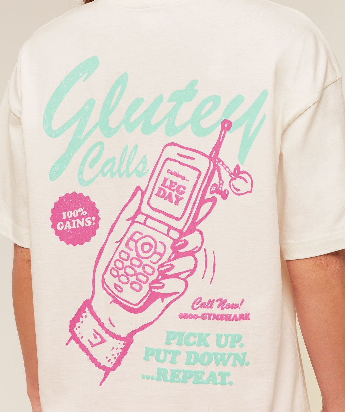 Gymshark Glutey Calls Graphic Tee - Soft White