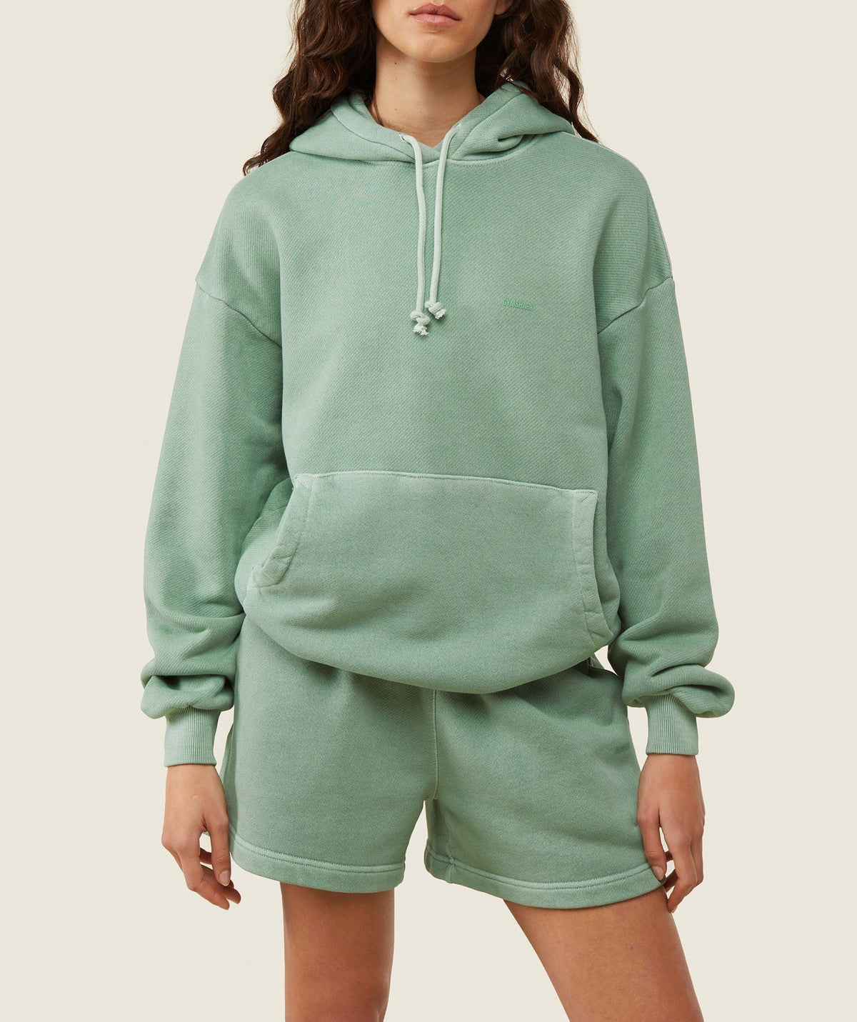 Gymshark Comfort Oversized Hoodie - Dollar Green/Pigment Garment Dye + Wash