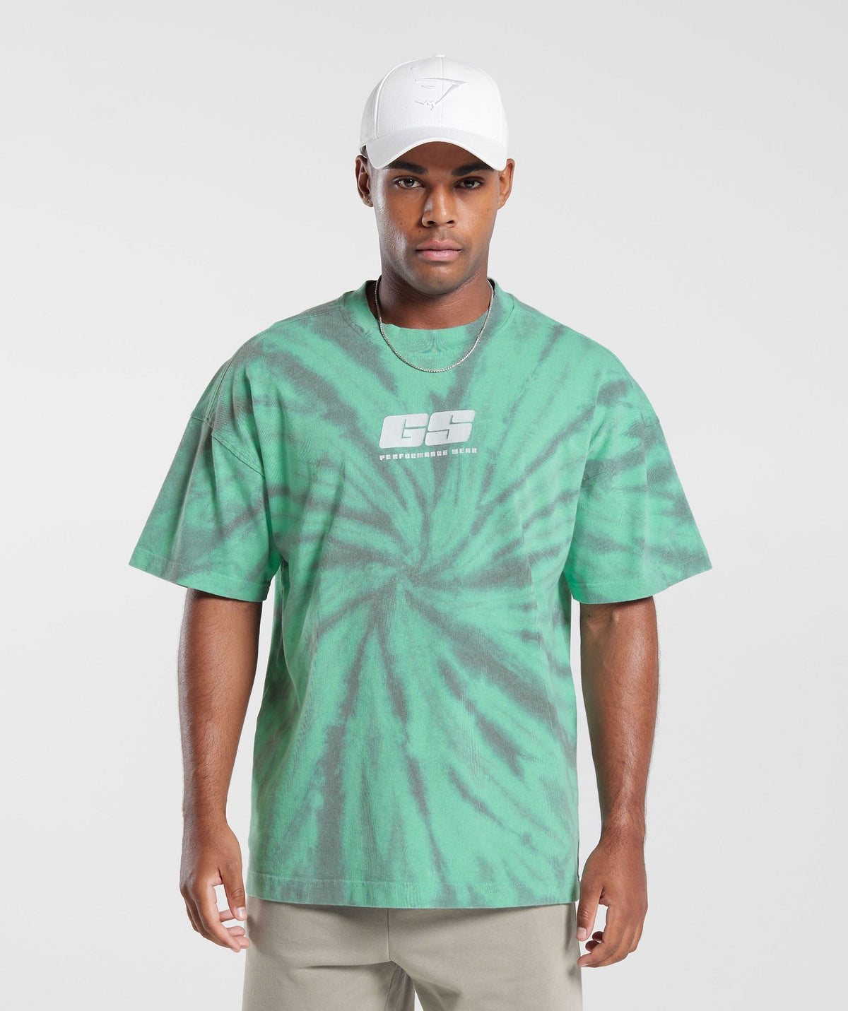 Gymshark Rest Day Tee - Oxidized Green/Silhouette Grey/Spiral Optic Wash