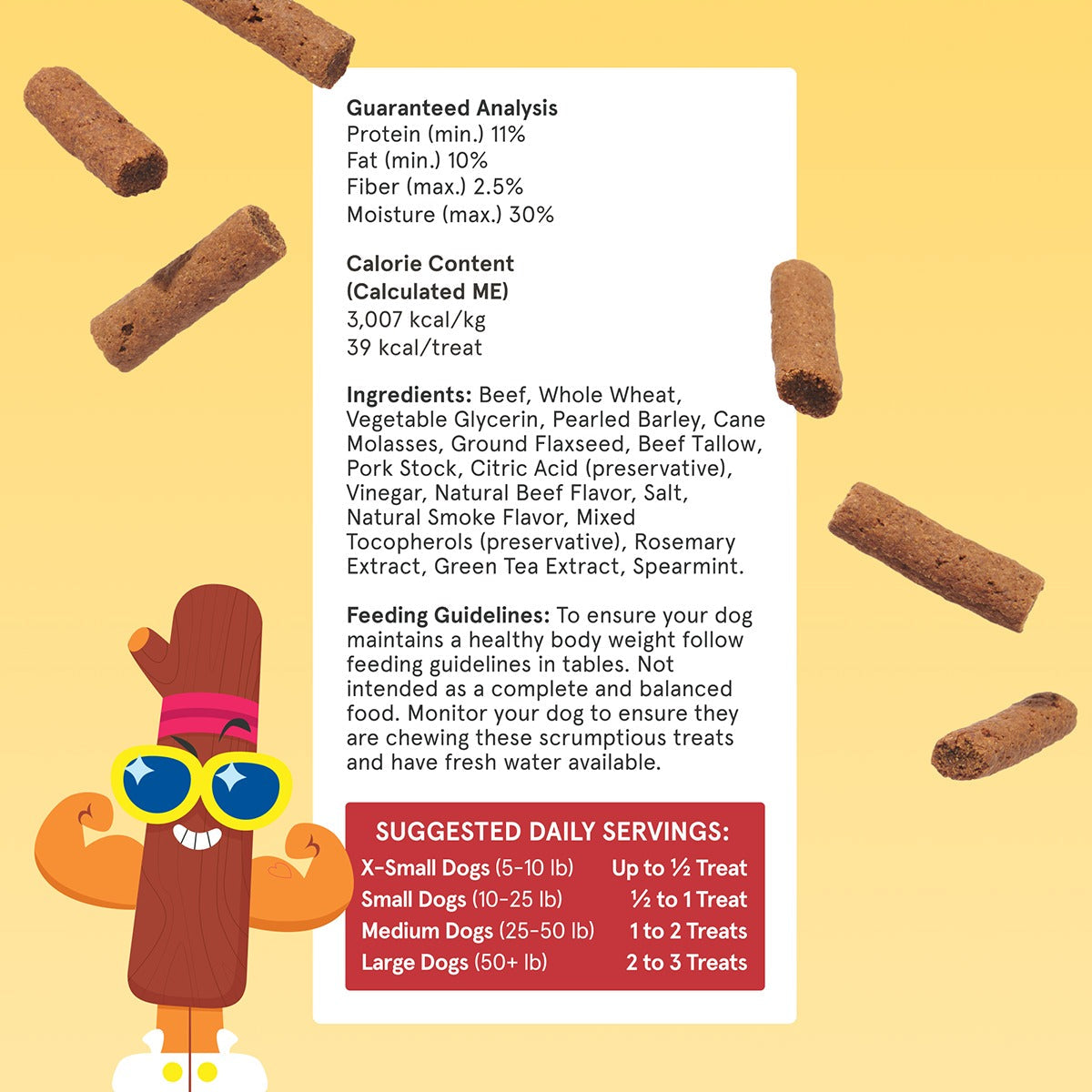 Beefy Meat Hunks Dog Treats, 24 oz