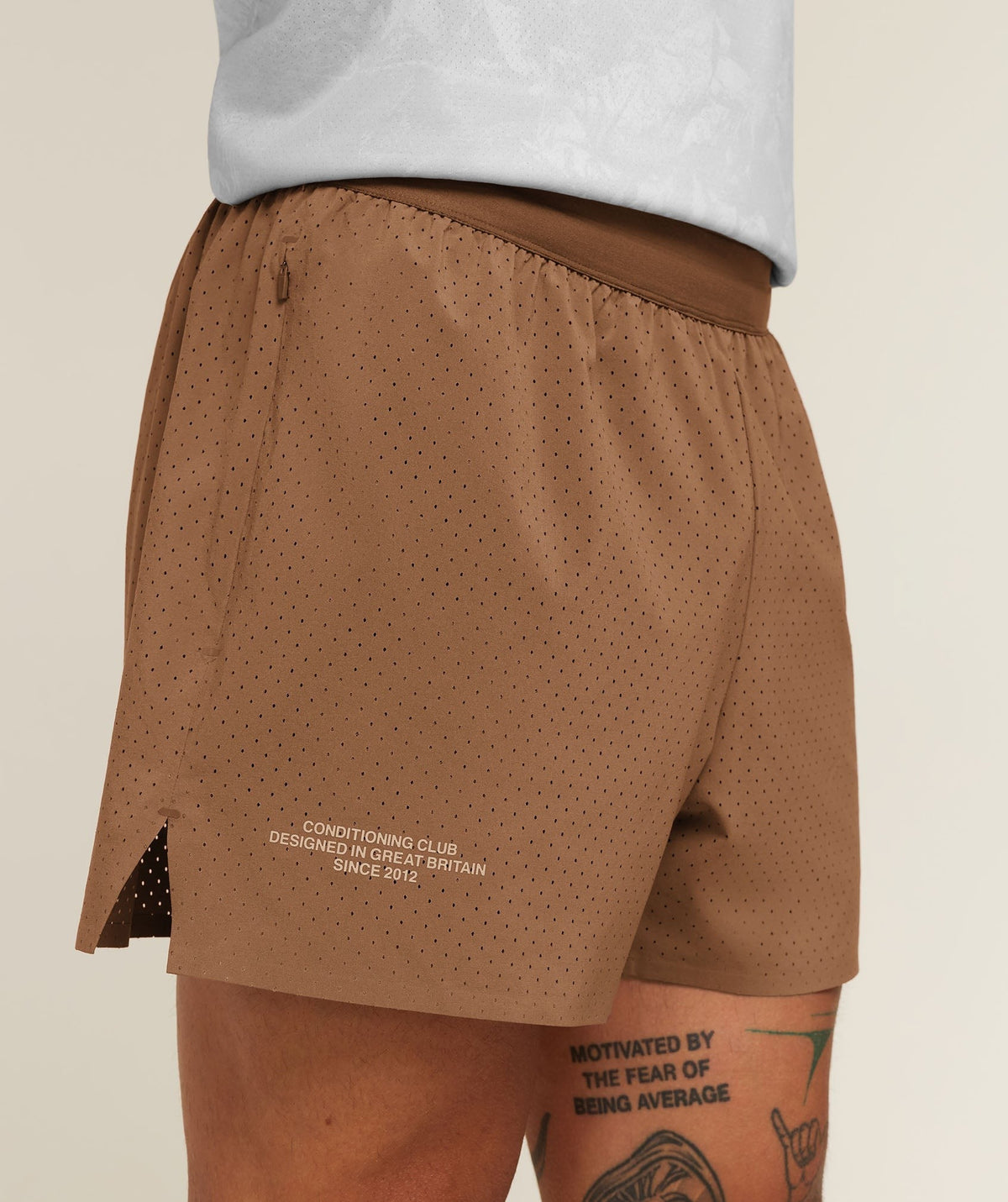 Gymshark Conditioning Club 4" Shorts - Trail Brown/Vanilla Beige