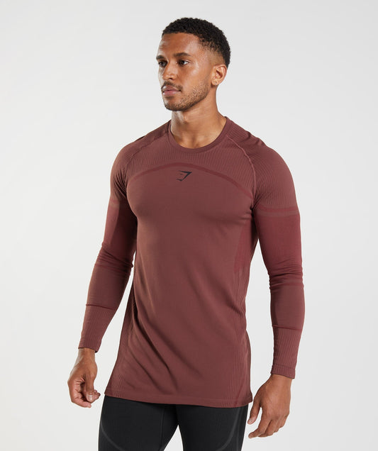 Gymshark 315 Long Sleeve Tee - Cherry Brown