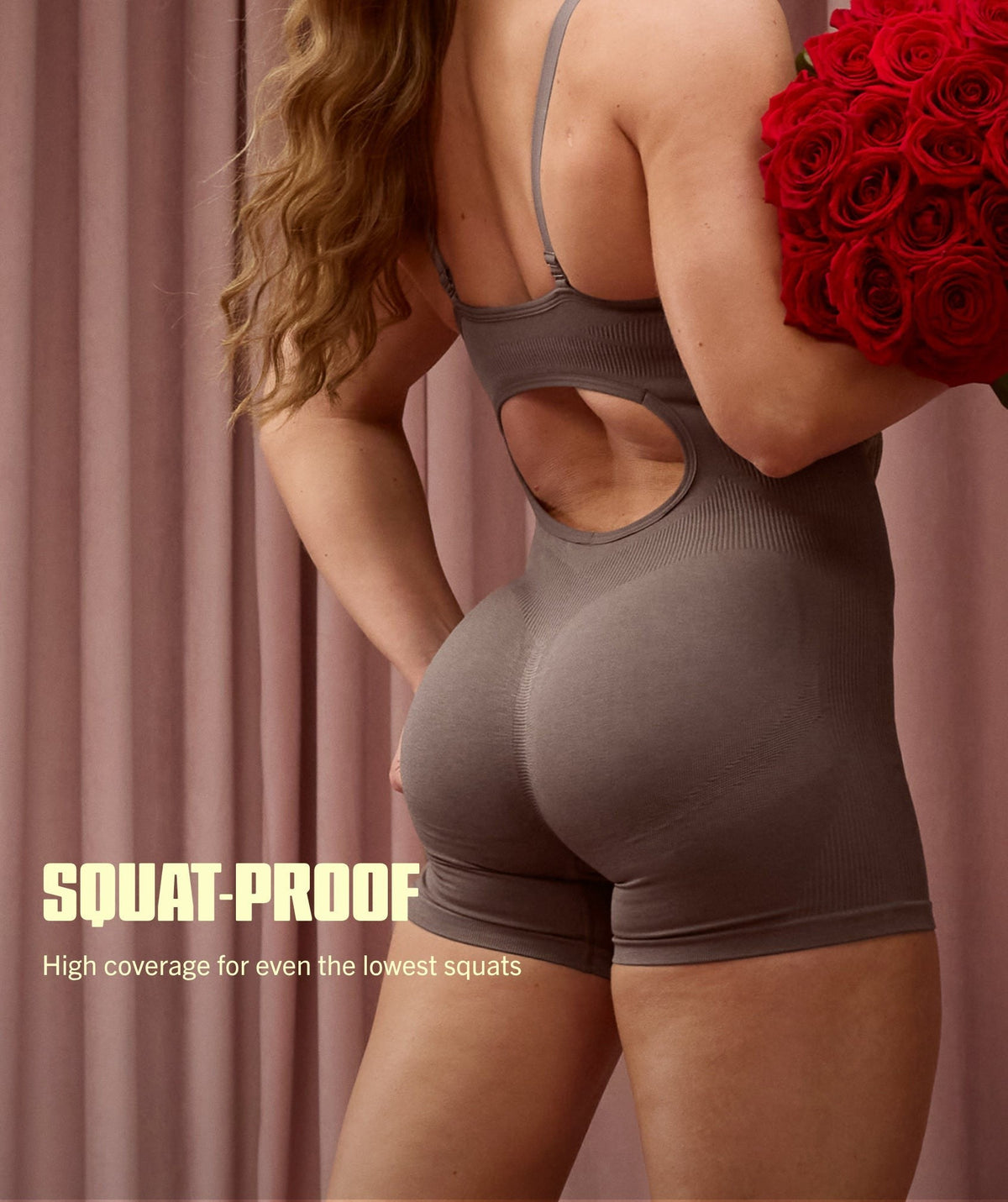 Gymshark Life Seamless Strappy All in One - Cool Brown