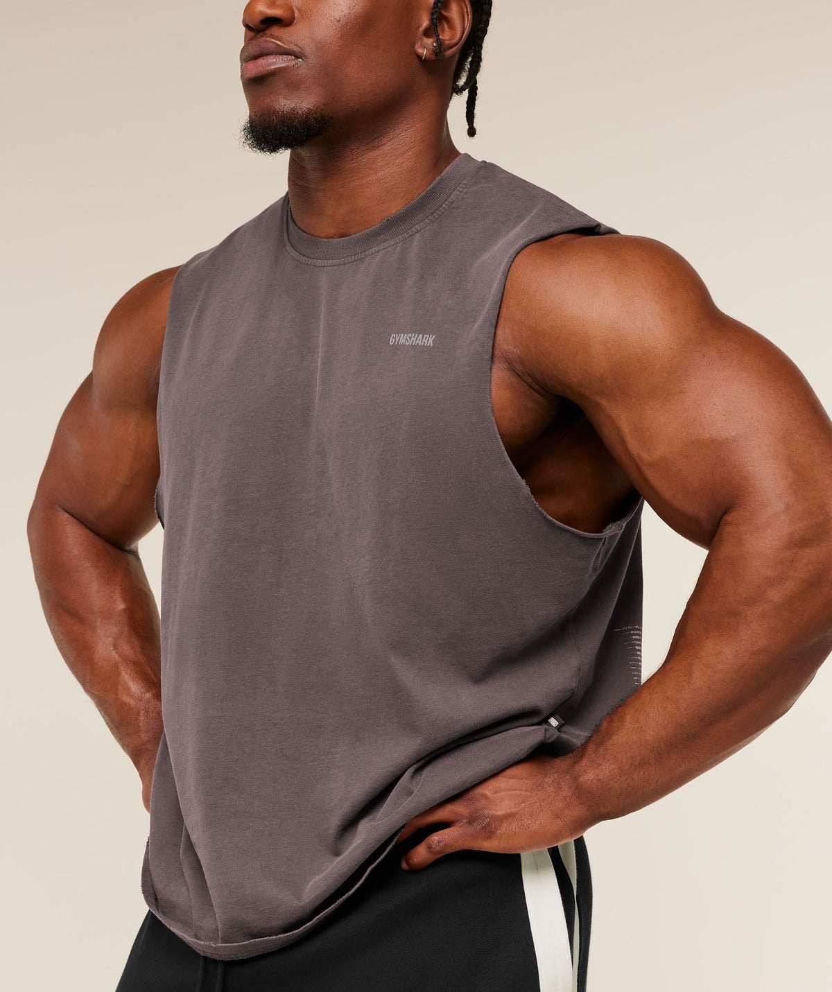 Gymshark x CBUM Washed Sleeveless Tee - Greyed Purple