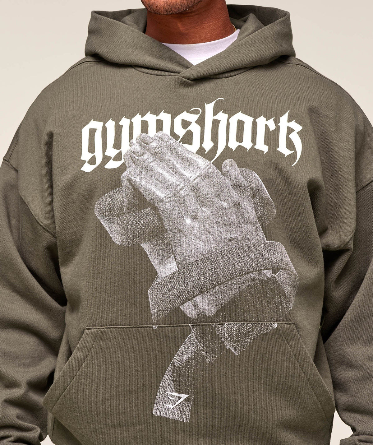 Gymshark Prayer Hands Hoodie - Camo Brown