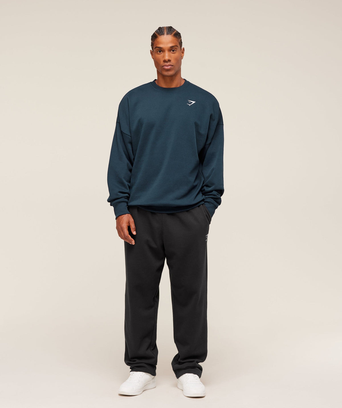 Gymshark Crest Oversized Crew - Navy