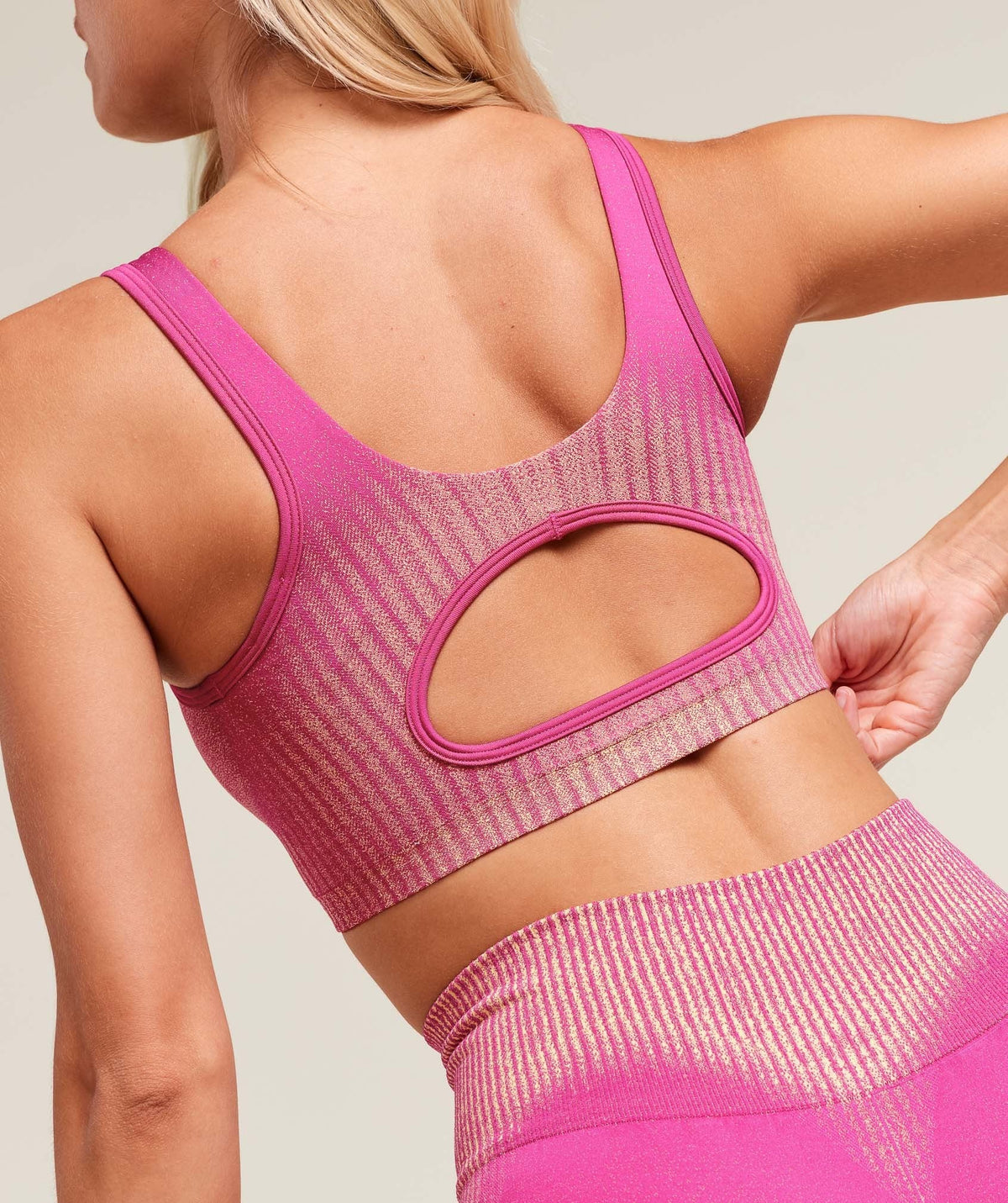 Gymshark Diffuse Seamless Sports Bra - Winning Pink/Refresh Yellow