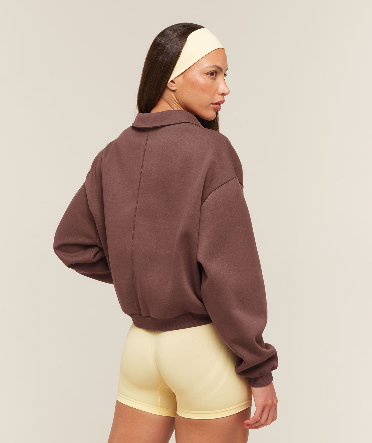 Gymshark Cosy Luxe Campus Polo Sweatshirt - Espresso Brown