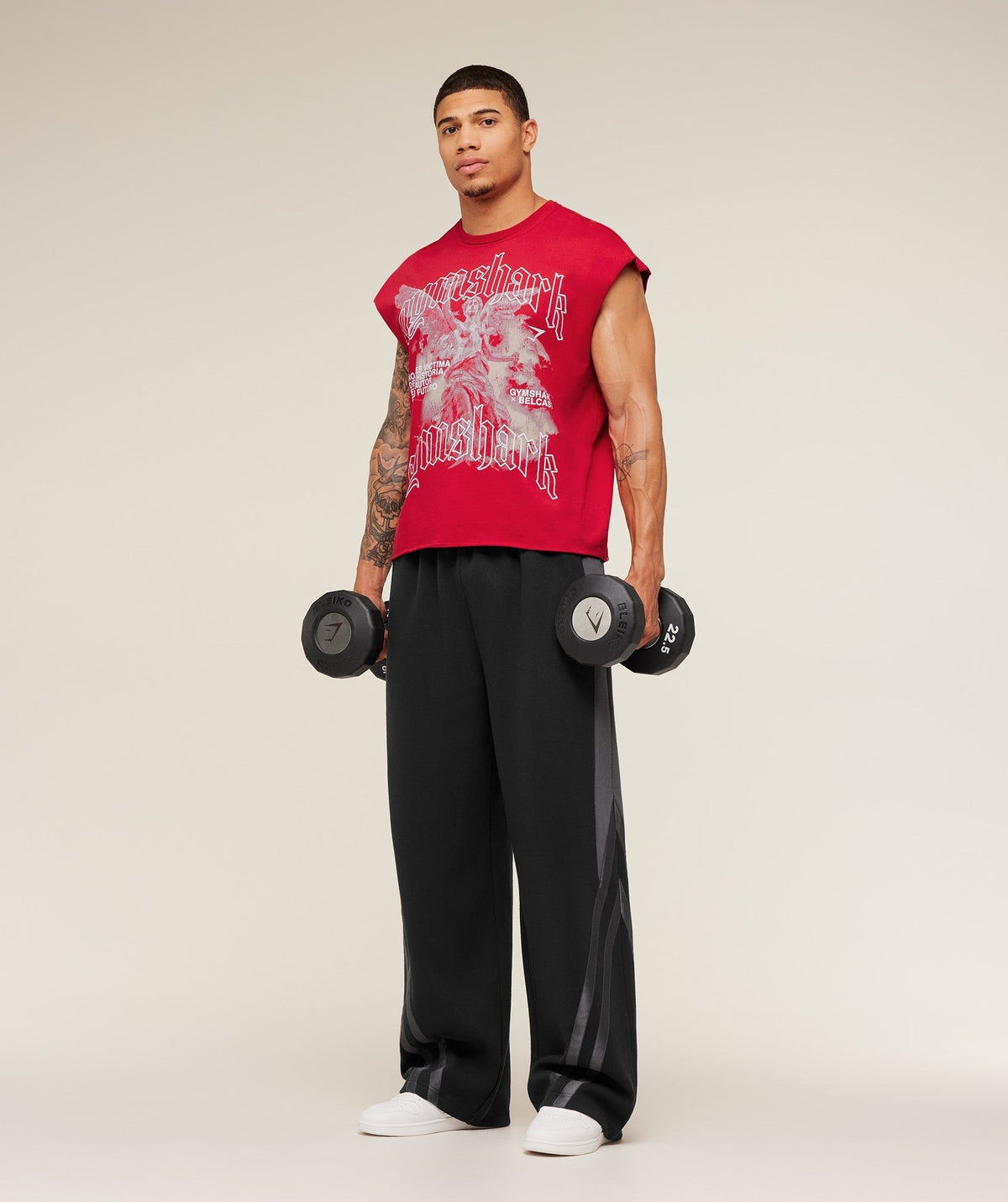 Gymshark GS x Carlos Cut off Tee - Carmine Red