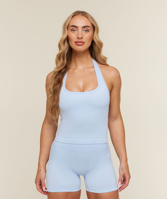 Gymshark Adapt Solid Halter Neck Tank - Tranquil Blue