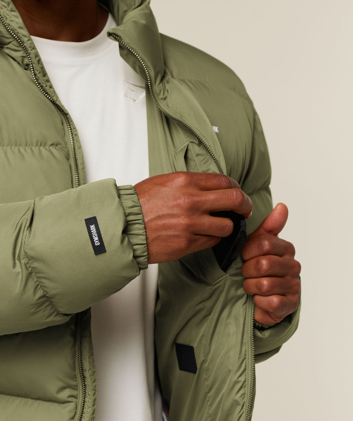 Gymshark Puffer Jacket - Grounded Green