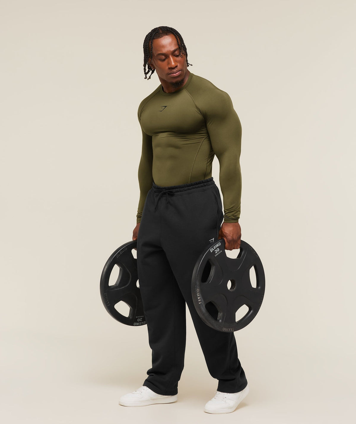 Gymshark Element Baselayer Long Sleeve Tee - Canvas Green
