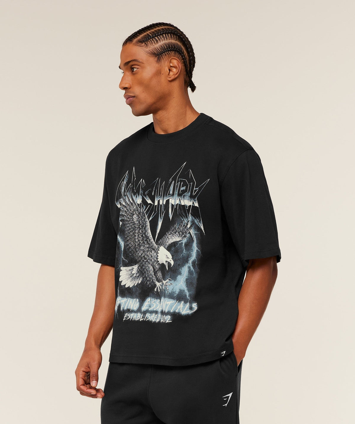 Gymshark Eagle Band Style Graphic Tee - Black