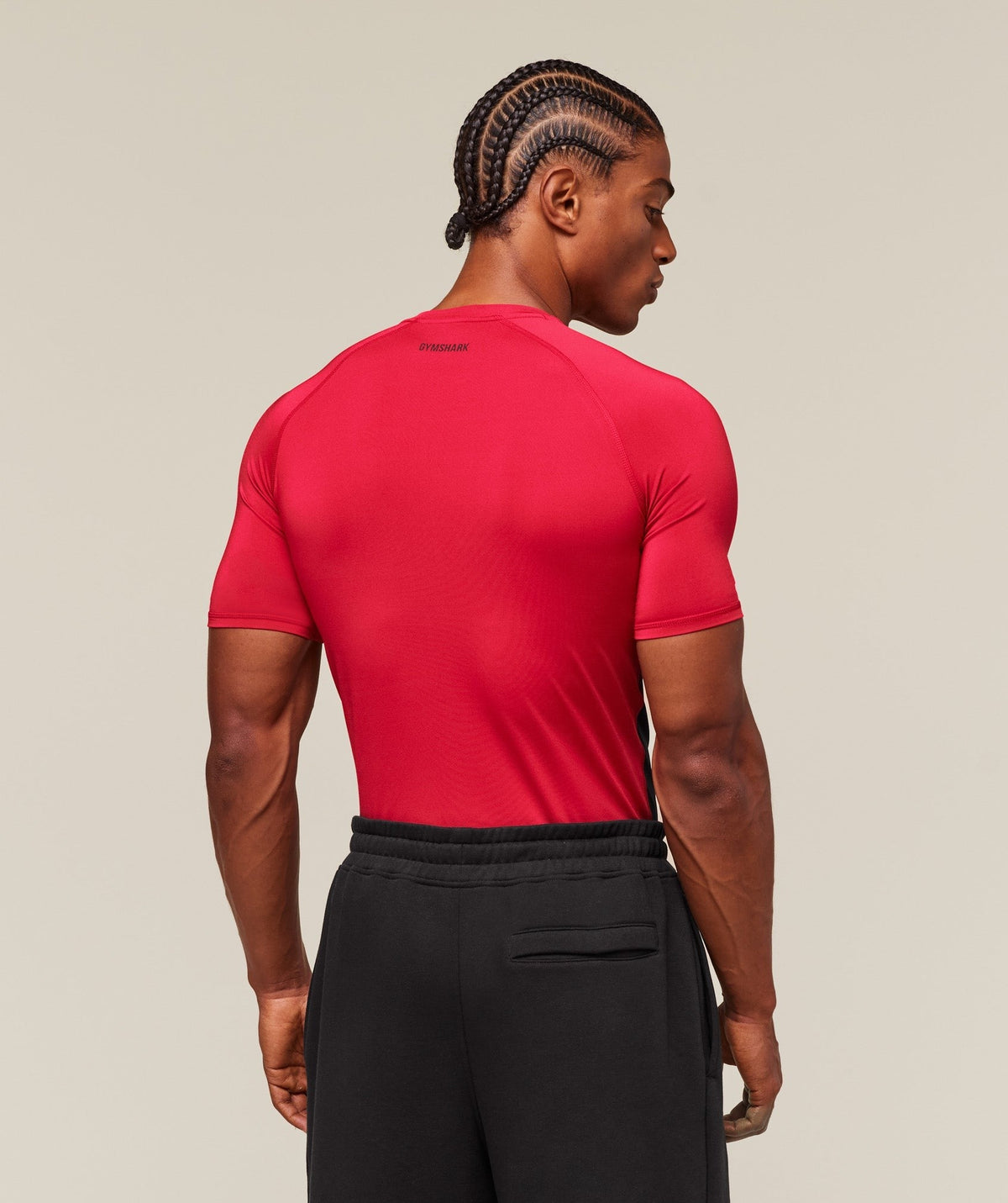 Gymshark Element Baselayer Tee - Carmine Red/Black