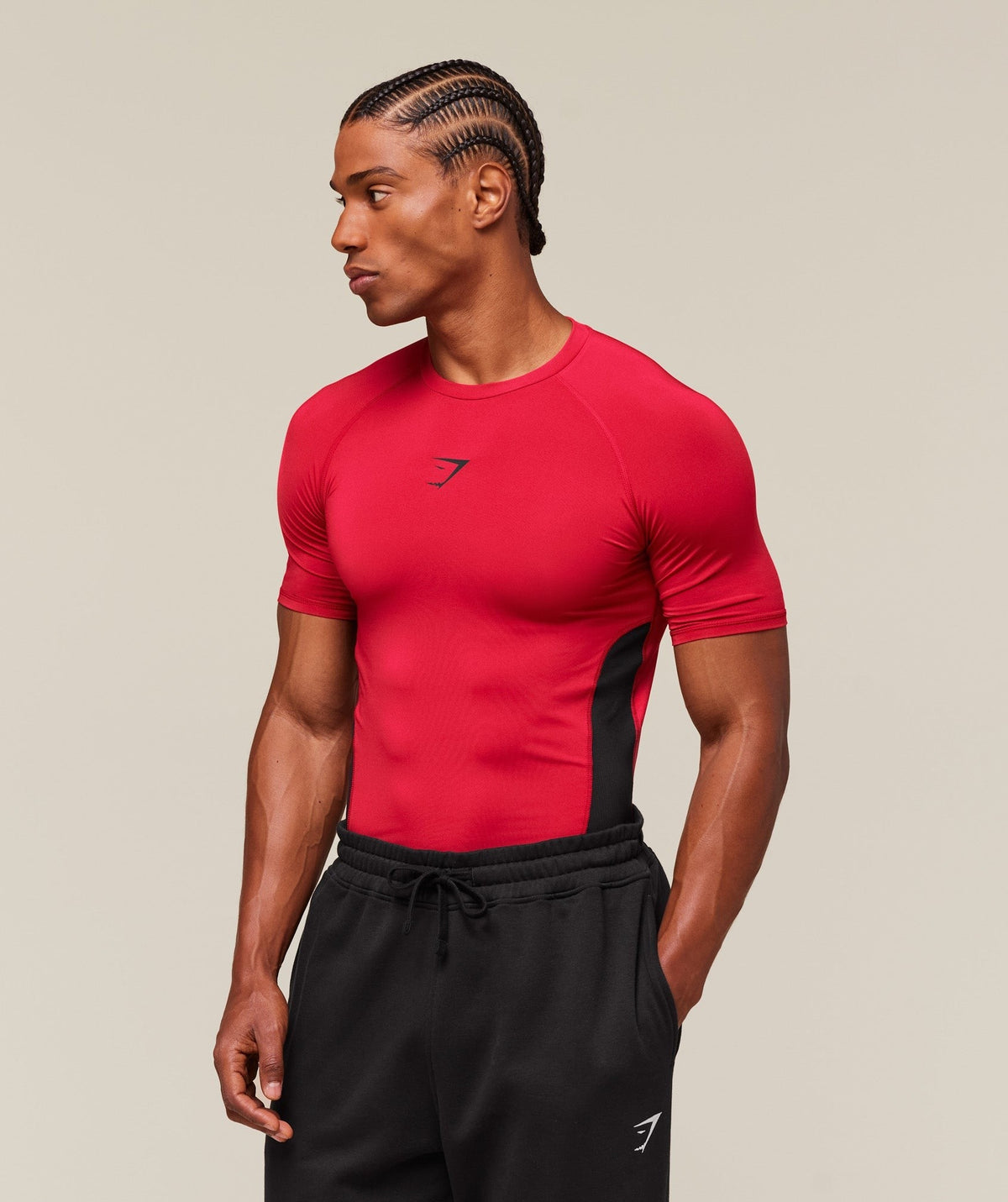 Gymshark Element Baselayer Tee - Carmine Red/Black