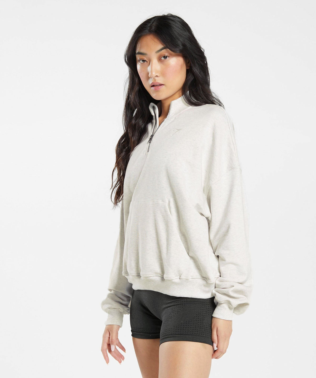 Gymshark Rest Day Sweats 1/2 Zip Pullover - White