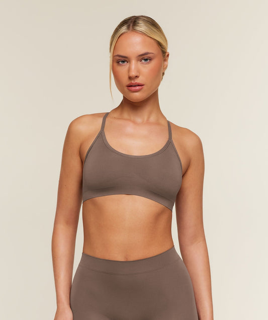 Gymshark FeatherFormTM Scoopneck Bralette - Soft Brown