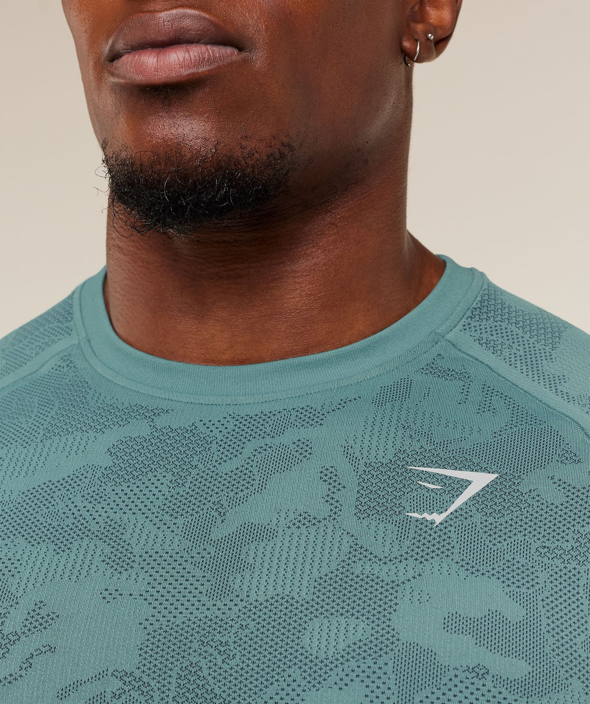Gymshark Geo Seamless Tee - Storm Blue/Stealth Blue
