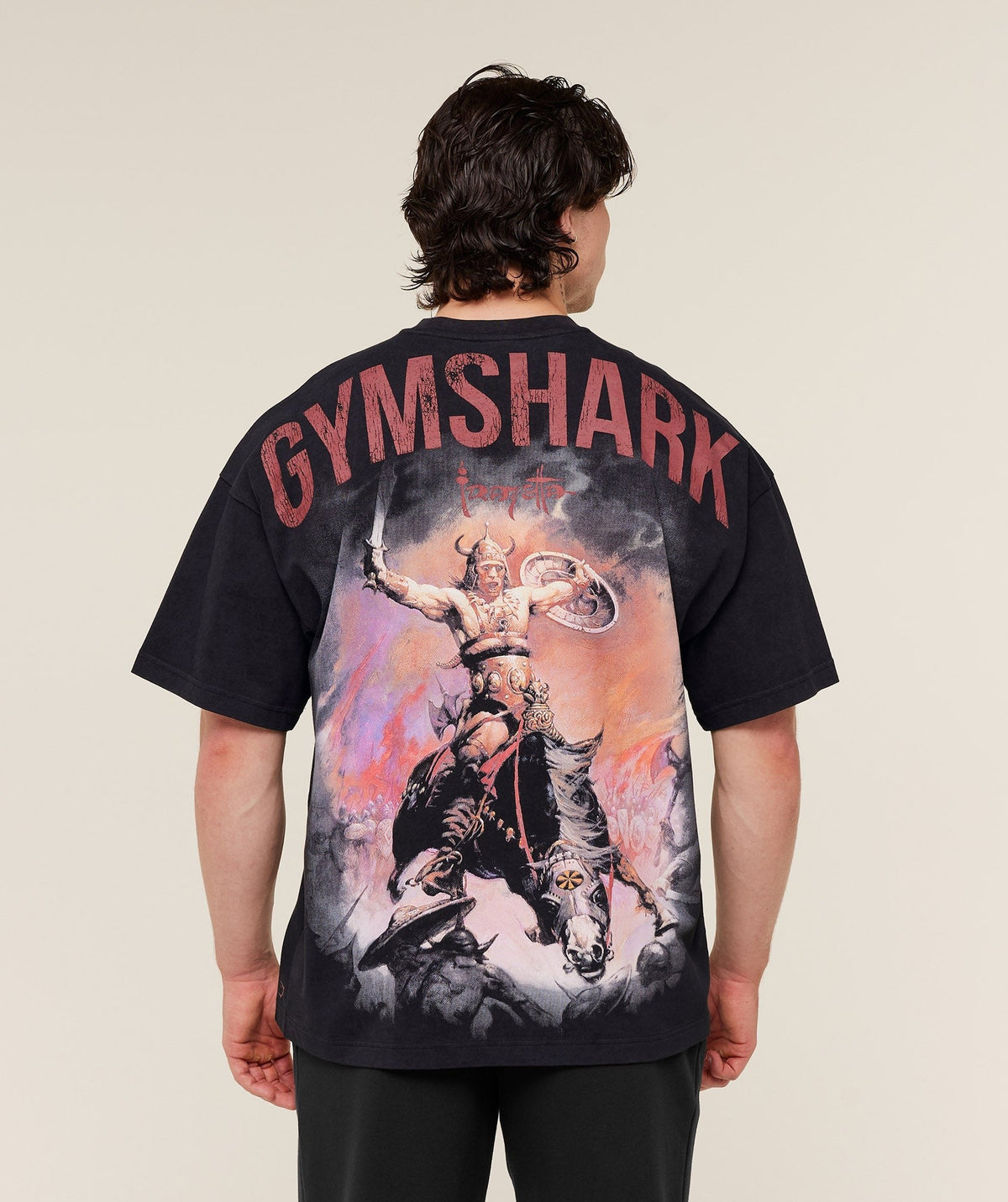 Gymshark Frazetta Graphic Tee - Black/Rust Red