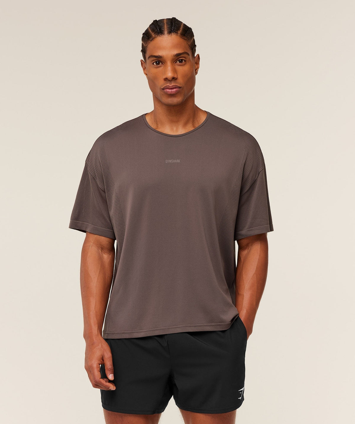 Gymshark Distance Seamless Tee - Cool Brown