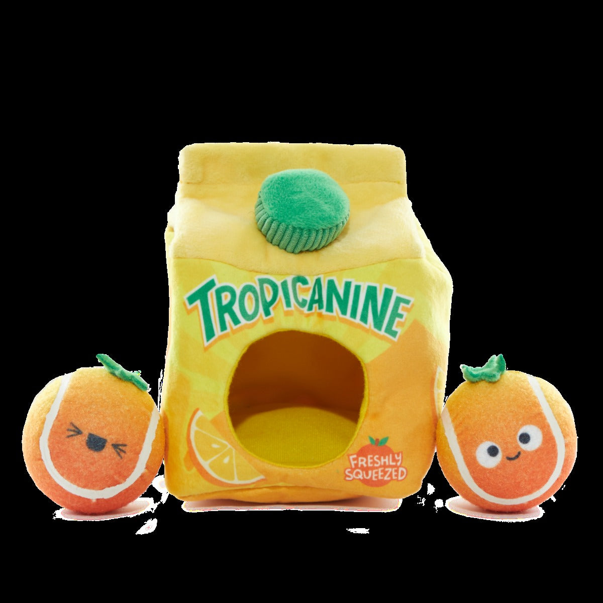 Fresh Squeaked OJ Plush Multi-Part Enrichment + Fetch Dog Toy