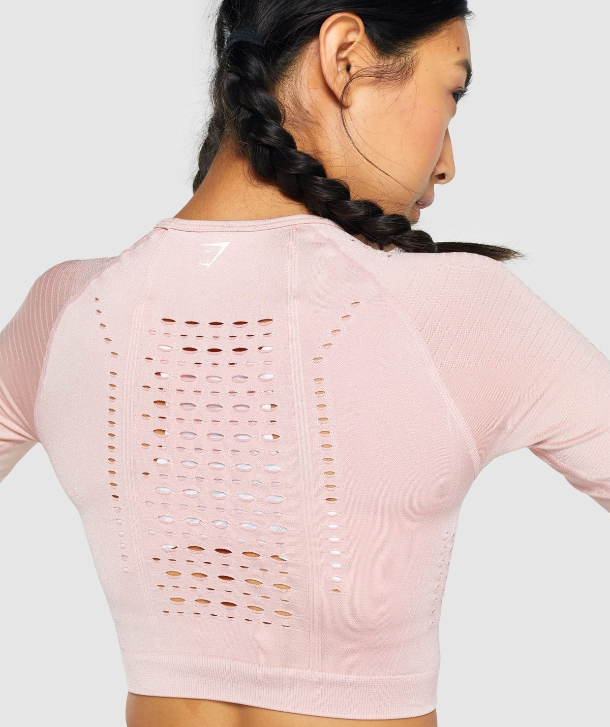 Gymshark Glow Long Sleeve Seamless Crop Top - Light Pink
