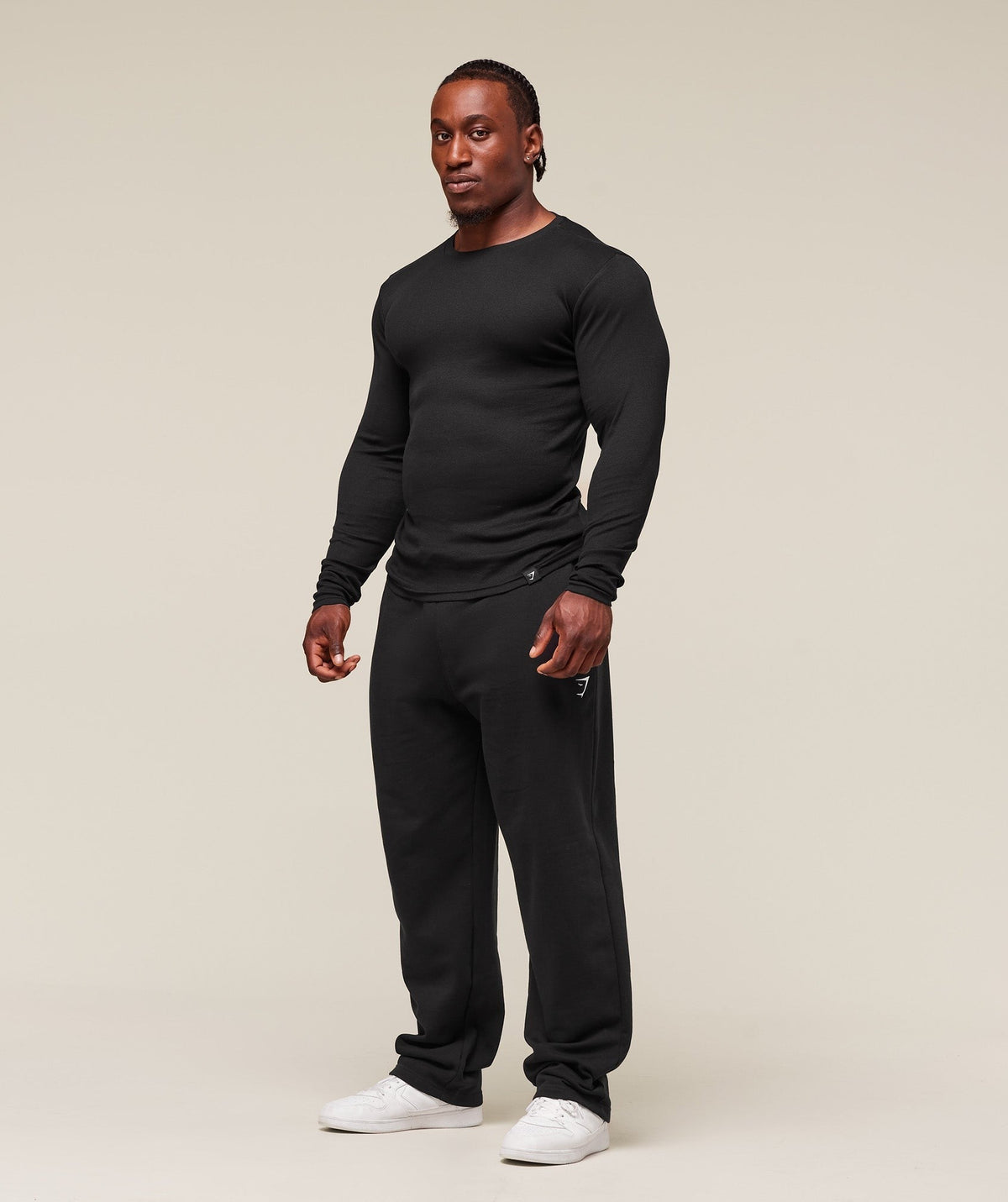 Gymshark Ribbed Long Sleeve Tee - Black