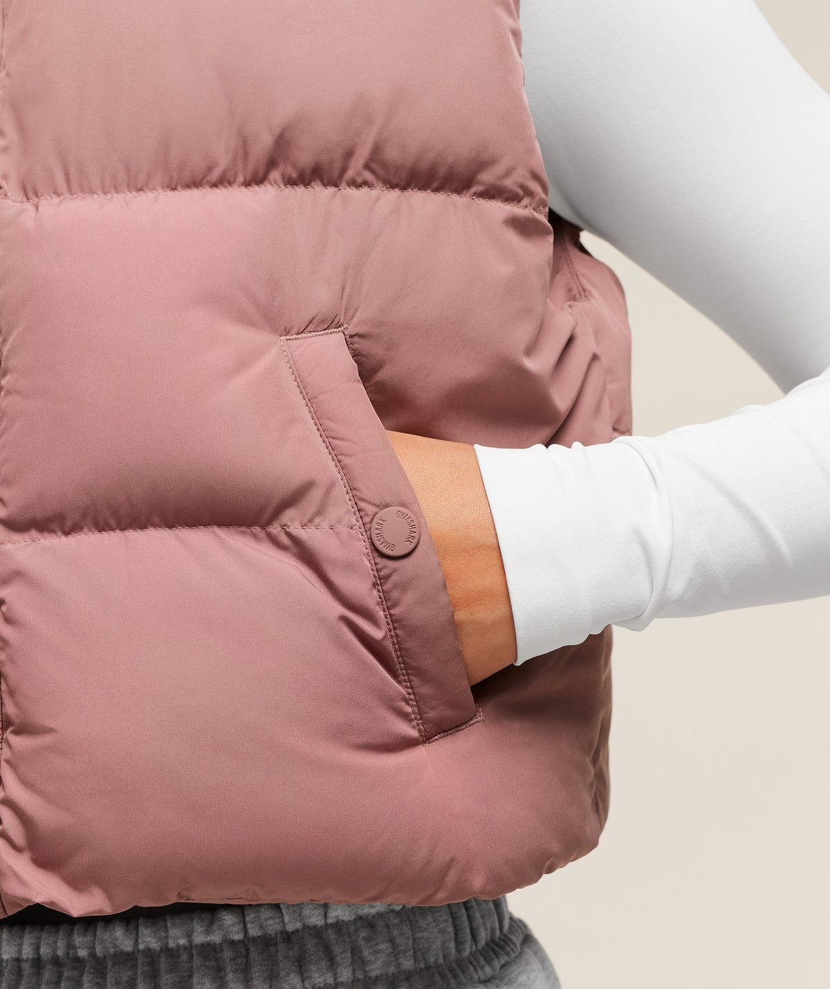 Gymshark Cropped Midi Gilet - Brick Brown